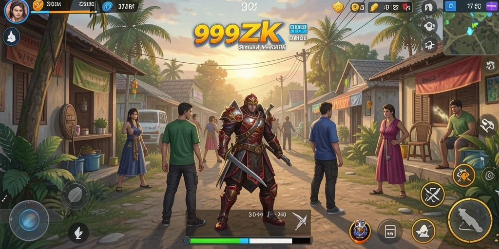 Tangkapan layar menunjukkan gameplay menarik dari 999ZK.
