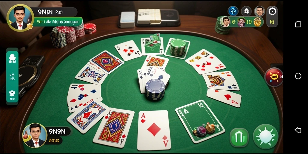 Tampilan gameplay menarik dari 9N9N saat bermain Gaple.