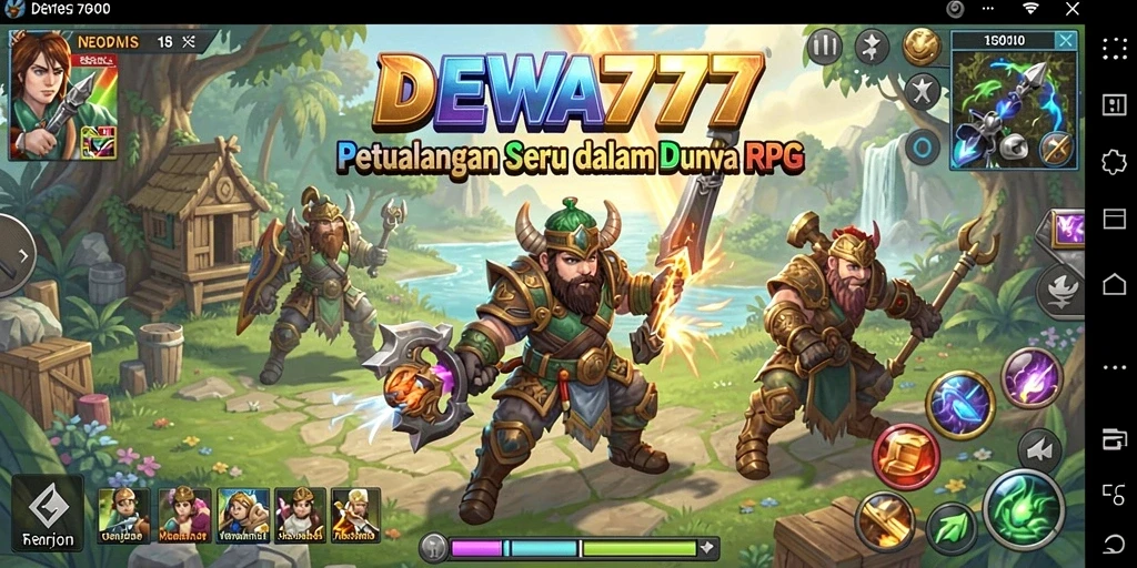 Tampilan gameplay DEWA777 dengan aksi RPG yang mendebarkan.