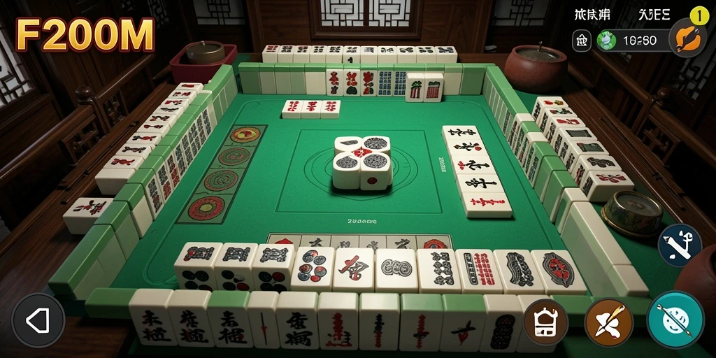 Screenshot F200M menampilkan gameplay Mahjong yang menarik dan penuh tantangan.