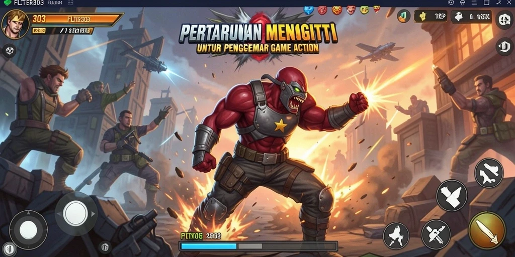 Tampilan seru dari gameplay FILTER303 yang penuh aksi.