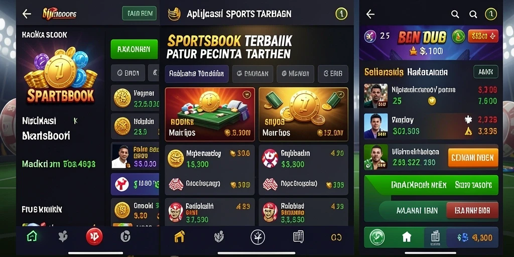Tampilan menarik dari aplikasi H03 saat melakukan taruhan olahraga.