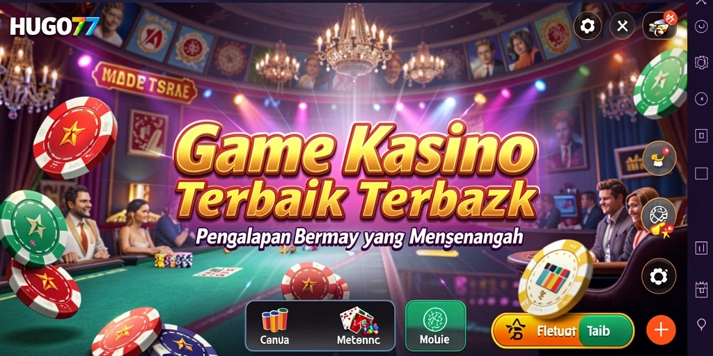 Screenshot HUGO77 menampilkan gameplay kasino yang seru dan mendebarkan.
