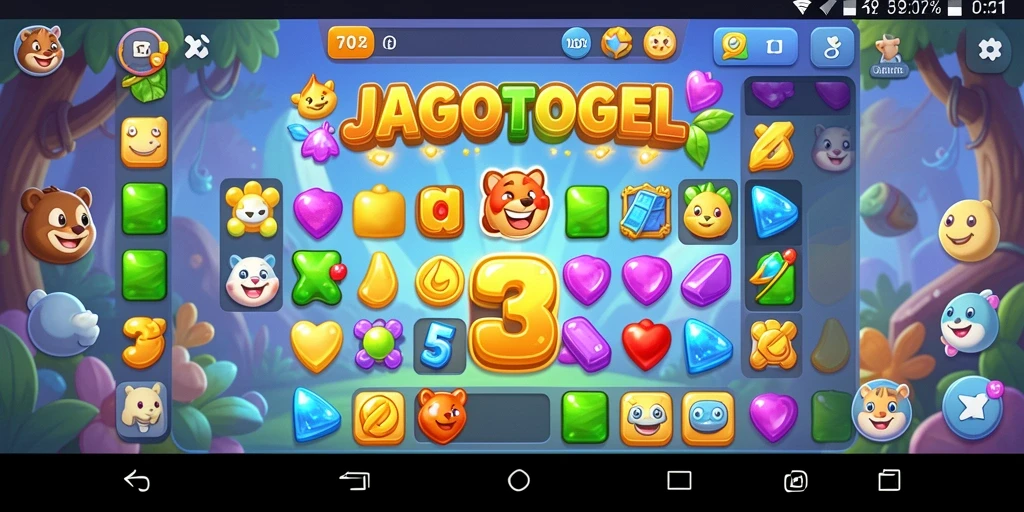 Tampilan gameplay JAGOTOGEL yang seru dalam genre Match-3.
