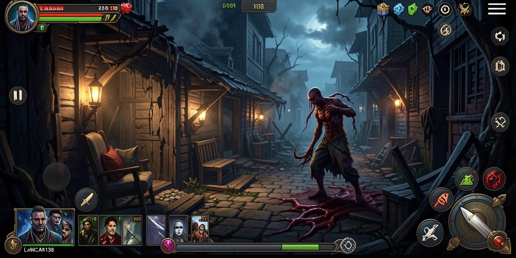 Tangkapan layar menampilkan gameplay menyeramkan LANCAR138 dengan suasana kegelapan yang menegangkan.