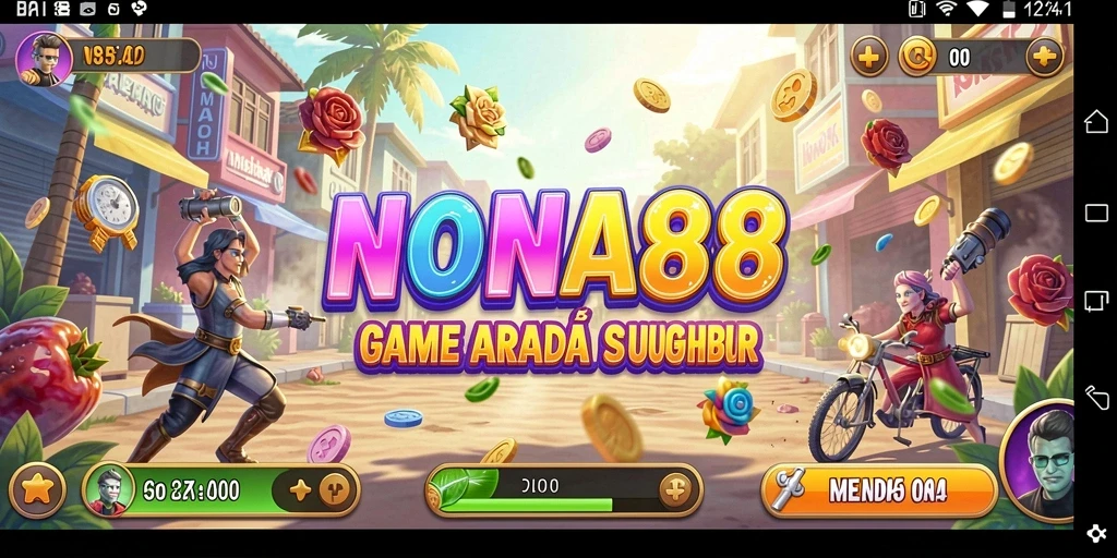 Tangkapan layar utama NONA88 menampilkan pengalaman bermain Arcade yang seru.