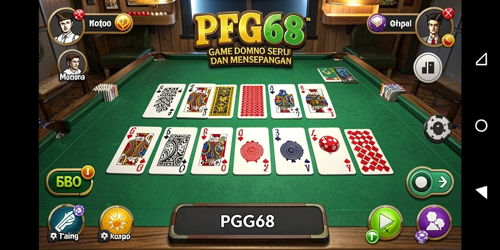 Screenshot gameplay PGG68 menunjukkan keseruan bermain domino.