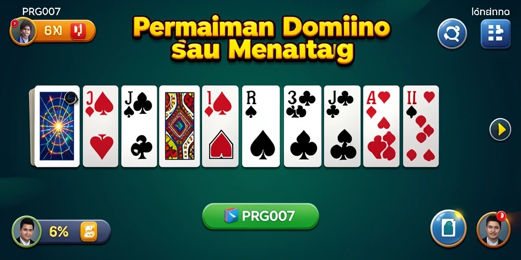 Tampilan screenshot utama PRG007 menunjukkan aksi seru permainan Domino.